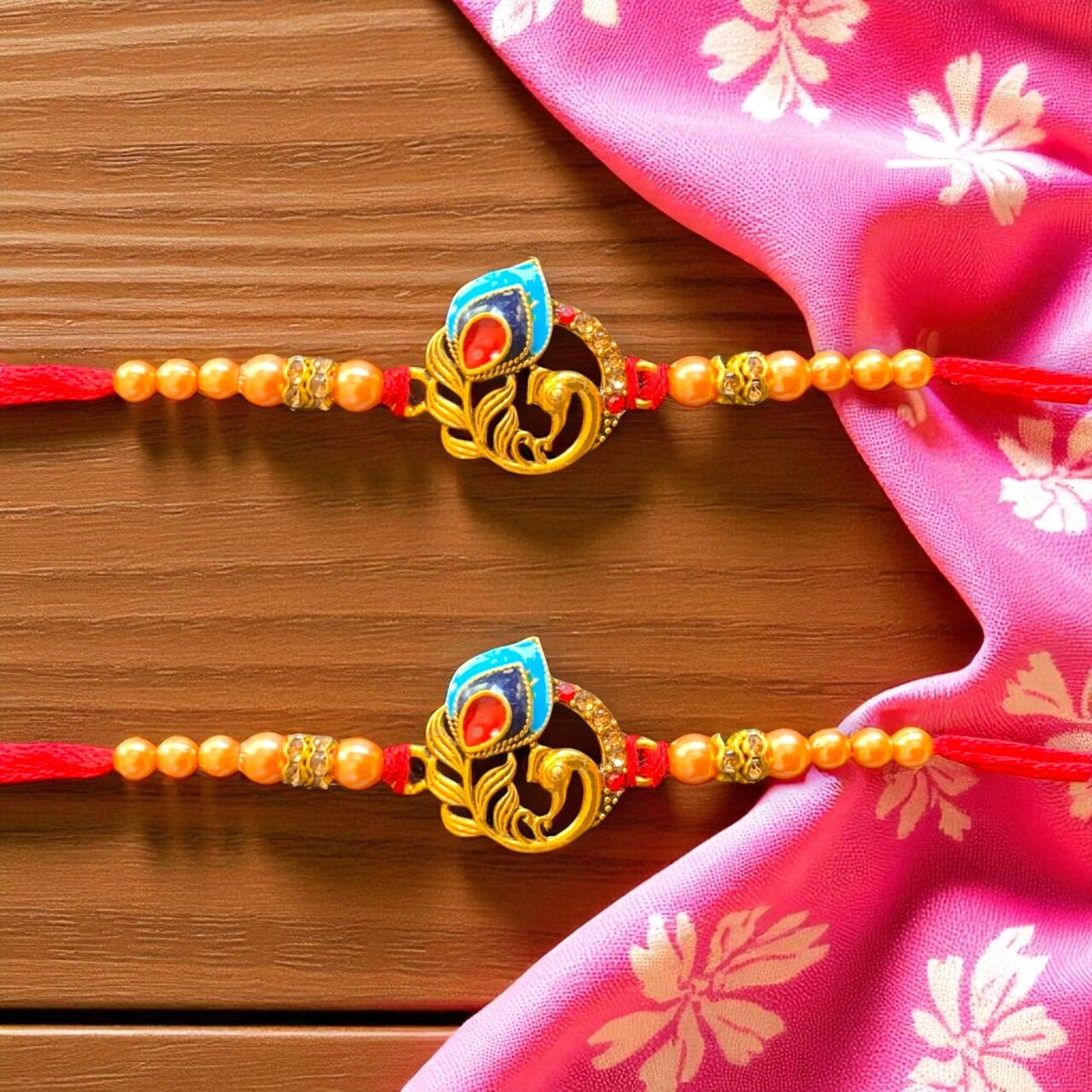 2CT Peacock Rakhi for Brother for Bhaiya and Bhabhi Thread Bracelet for Rakshabandhan - Raksha Bandhan Gifts Sister In Law Bracelets